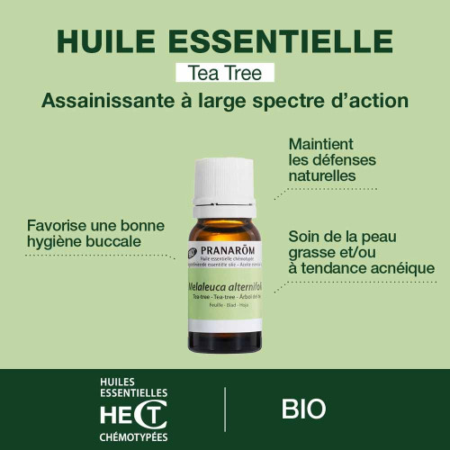 PRANAROM Tea-Tree Bio 10ml - Huile Essentielle 100% Pure et Naturelle