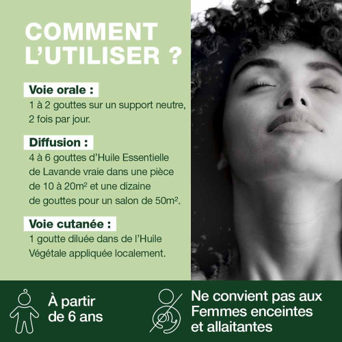 PRANAROM Lavande Vraie Bio 10ml - Huile Essentielle Pure et Naturelle