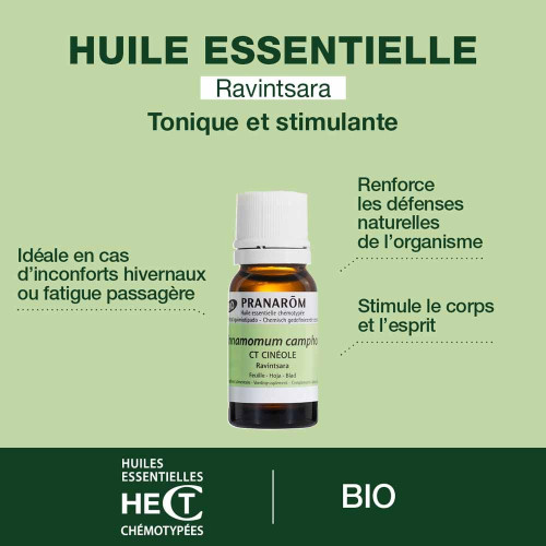 PRANAROM Ravintsara Bio 10ml - Antivirale et Energisante