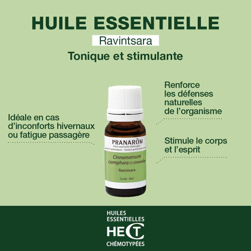 Huile Essentielle Ravintsara (Cinnamomum camphora CT cinéole) 10 ml