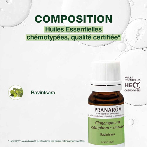 Huile Essentielle Ravintsara (Cinnamomum camphora CT cinéole) 10 ml