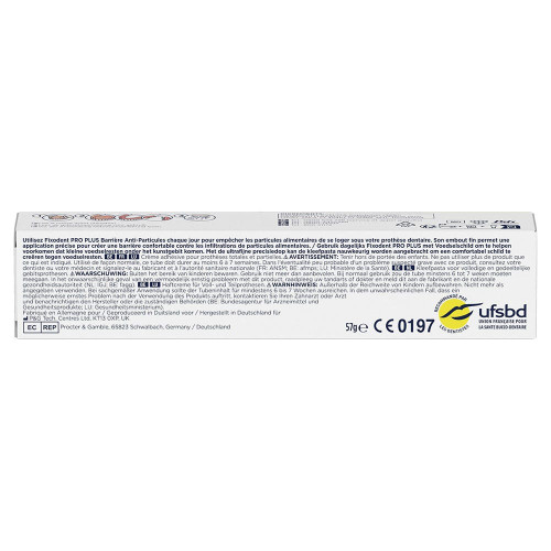 Fixodent Pro Plus Crème Adhésive 57g Barrière Anti-Particules Confort