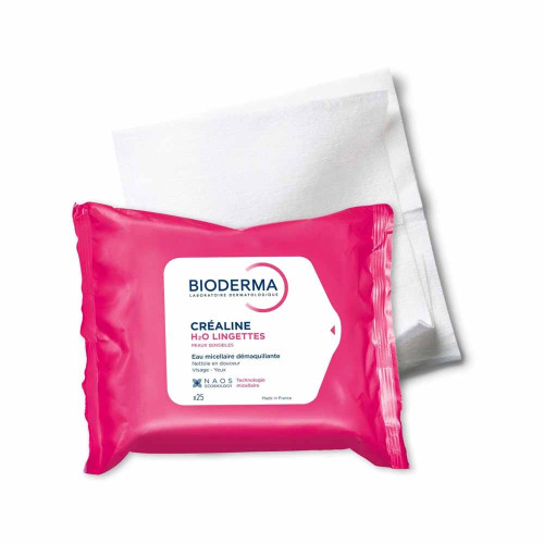 Bioderma Créaline H2O Lingettes 25 Nettoyage Doux et Efficace
