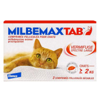 Milbemax Tab 2 Comprimés pour Chats 2kg+ - Vermifuge Efficace ELANCO