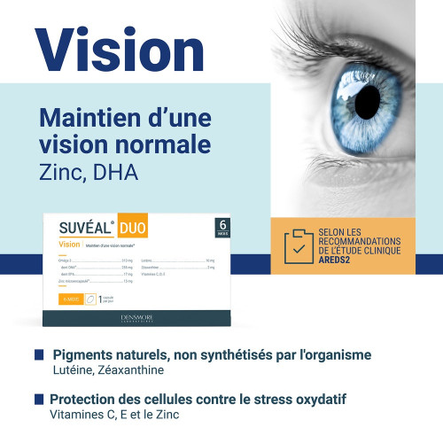DENSMORE Suvéal Duo 180 Capsules - Riche en DHA et Lutéine