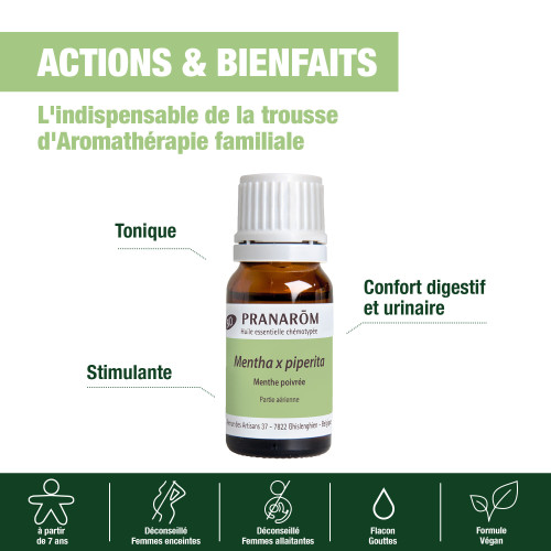 Huile Essentielle Menthe Poivrée (Mentha x piperita) 10 ml