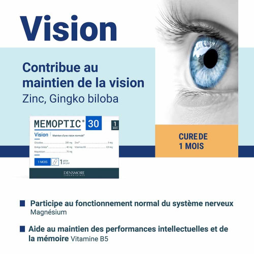 MEMOPTIC Densmore 30 Comprimés - Vision et Mémoire Normales