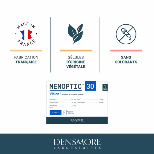 MEMOPTIC Densmore 30 Comprimés - Vision et Mémoire Normales