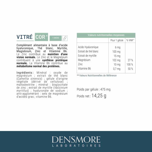Densmore Vitrecor 30 Gélules - Lutte Mouches Volantes