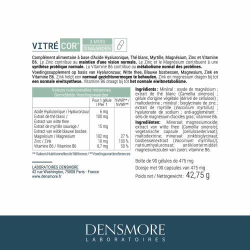 Densmore Vitrecor 90 Gélules - Lutte Mouches Volantes