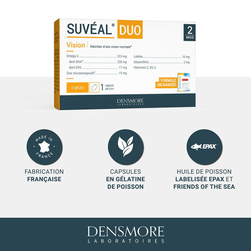 DENSMORE Suvéal Duo 90 Capsules - Vision Normale avec DHA