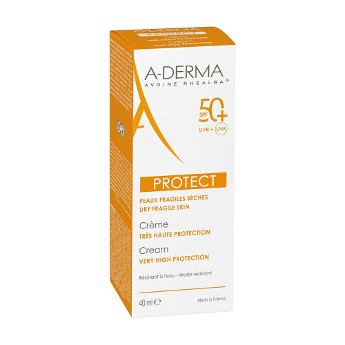 Aderma Protect Crème SPF 50+ 40mL - Protection Peaux Fragiles