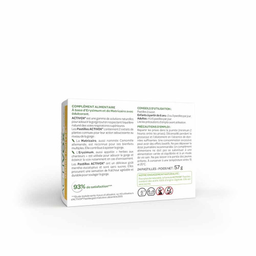 ARKOPHARMA Activox Pastilles Menthe Eucalyptus 24 - Adoucit la gorge