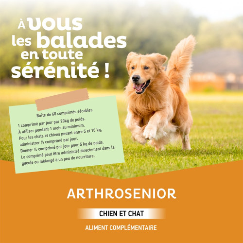Clement Thekan Arthrosenior 60 Comprimés - Soutien Articulaire Chien