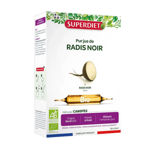 Super Diet Radis Noir Bio 20 Ampoules 300ml - Bien-être Digestif