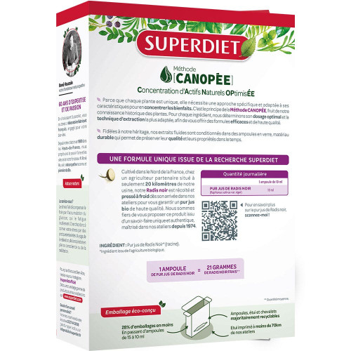 Super Diet Radis Noir Bio 20 Ampoules 300ml - Bien-être Digestif
