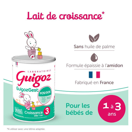 GUIGOZ Croissance Fibres 800g - Alimentation Enfant 3 ans