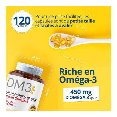 Isodisnatura OM3 120 Capsules - Soutien Cardiaque avec Omega 3