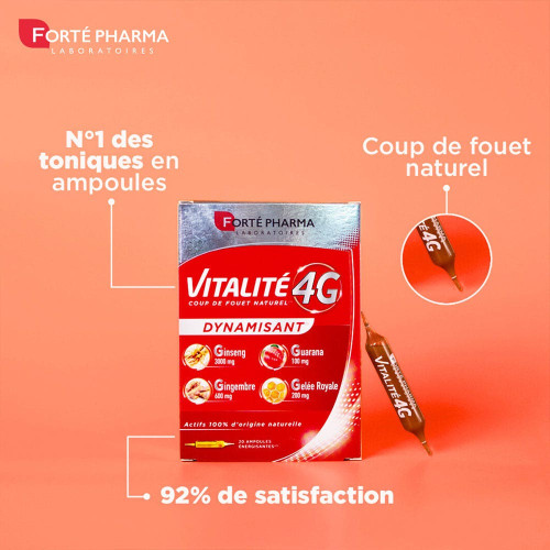 Forte Pharma Vitalité 4G 30 Ampoules - Boost Energie et Immunité