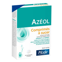 Pileje Azéol 30 Comprimés - Adoucit la Gorge, Goût Menthe