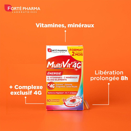 Forte Pharma MultiVit'4G Energie 30 Comprimés - Boost Quotidien