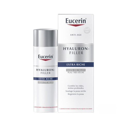 Eucerin Hyaluron-Filler Soin Nuit 50ml - Hydrate et Régénère