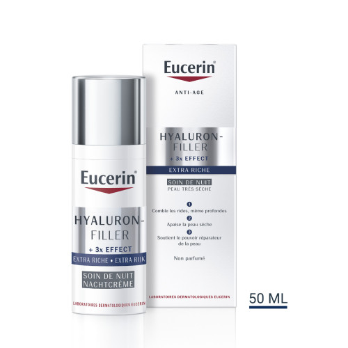 Eucerin Hyaluron-Filler Soin Nuit 50ml - Hydrate et Régénère