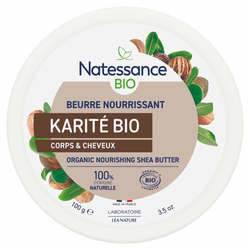 Beurre Karité Natessance 100g - Nourrit et Embellit Peau et Cheveux
