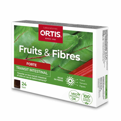Ortis Fruits & Fibres Forte 24 Cubes - Transit Intestinal Rapide