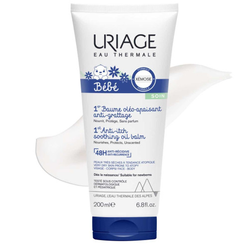 Uriage Bébé 1er Baume Oléo-Apaisant 200ml - Soulage Peaux Sèches