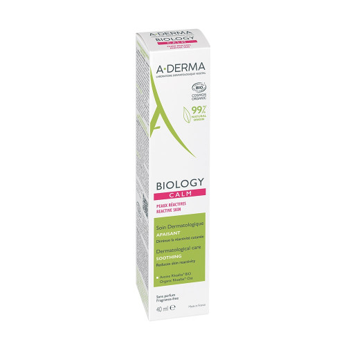 ADERMA Biology Calm 40ml - Soin Apaisant Bio pour Peaux Réactives