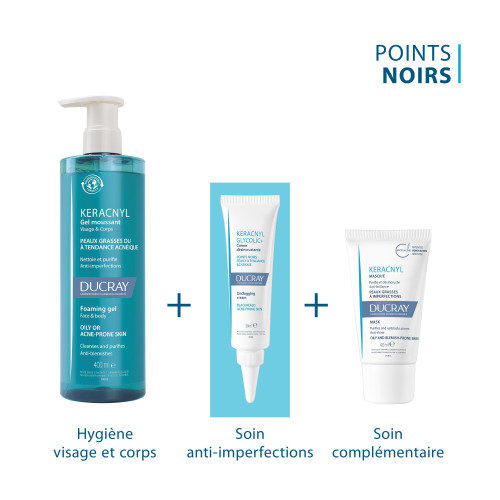 Ducray Keracnyl Glycolic+ 30ml - Soin Acnéique Purifiant