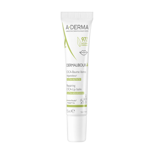 ADERMA Dermalibour+ Cica-Baume Lèvres 15ml - Réparateur Apaisant