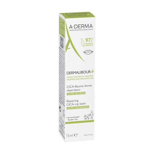 ADERMA Dermalibour+ Cica-Baume Lèvres 15ml - Réparateur Apaisant