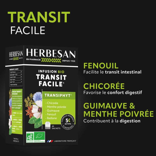 HERBESAN Transiphyt Bio 20 Sachets - Confort Digestif
