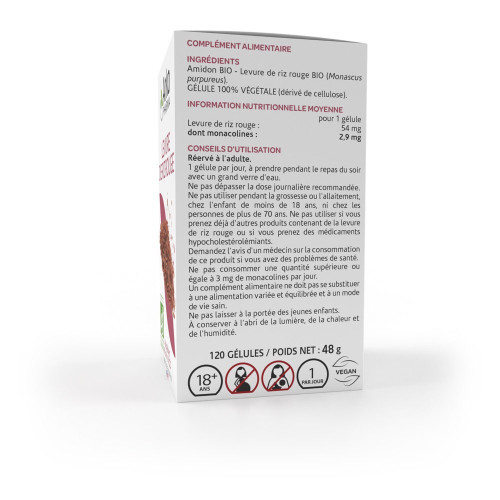 Arkopharma Levure de Riz Rouge Bio 120 Gélules, Cardiovasculaire