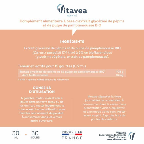 Nutrisante Extrait Pépins Pamplemousse 30ml - Défenses Naturelles