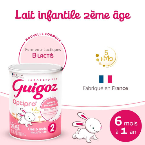 Guigoz Optipro 2 Lait 2ème Âge 780g - Nutrition Bébé 6 Mois+