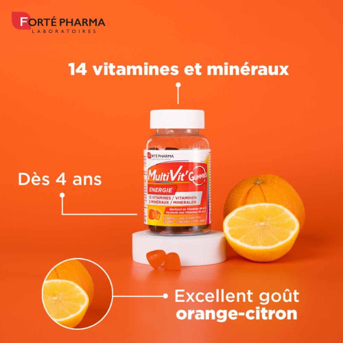 Forte Pharma MultiVit Gummies Energie 60G - Vitalité Quotidienne