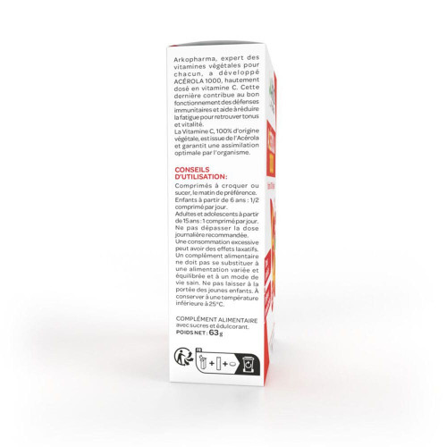 ARKOPHARMA Azinc Acérola 1000 Boost Immunité 30 Comprimés