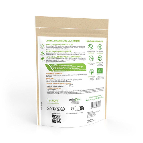 ARKOPHARMA Spiruline Eco Pack 270 Gélules - Tonus Vitalité