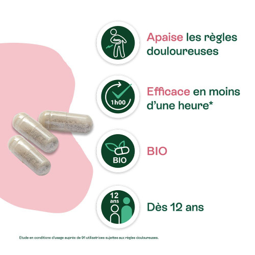 Naturactive Règles Douloureuses Bio 30 Gélules - Soulagement Naturel
