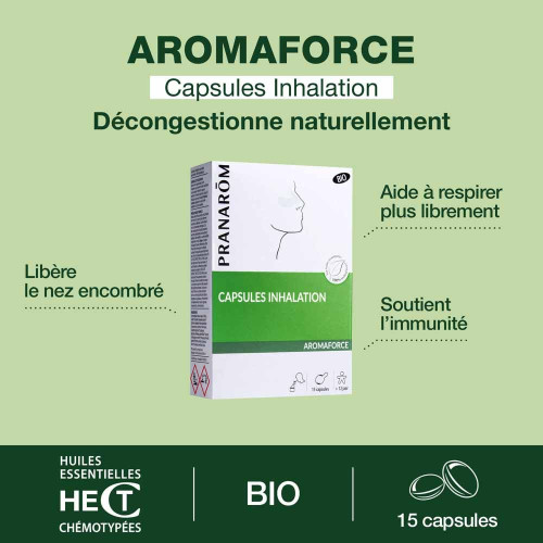 PRANAROM Aromaforce Bio - 1 Boite - Soulage Congestion Nasale