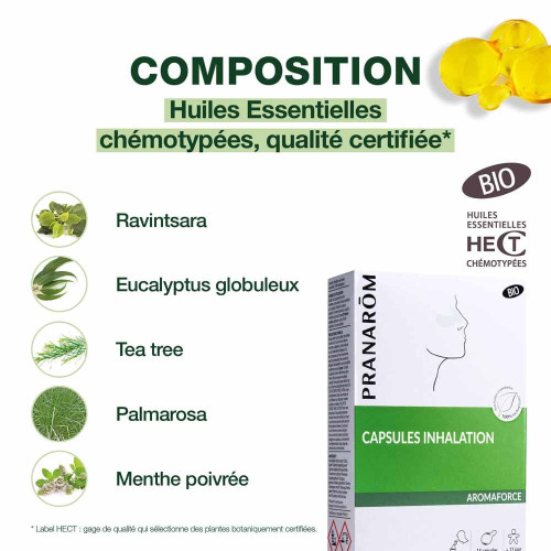 PRANAROM Aromaforce Bio - 1 Boite - Soulage Congestion Nasale