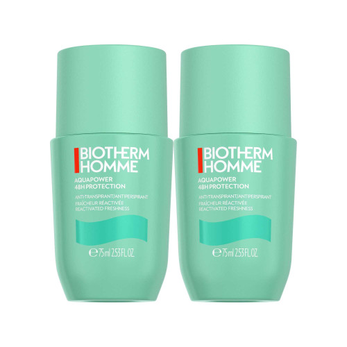 Biotherm Homme Aquapower Anti-Transpirant 48H 2x75ml - Hydratation