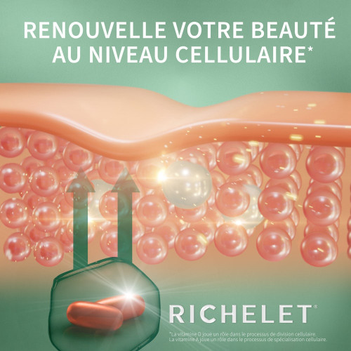 RICHELET Hydratation Peau 60 Capsules - Acide Hyaluronique, CELLENIUM