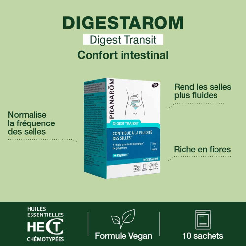 Pranarôm Digest Transit 10 Sachets - Confort Intestinal Bio chez