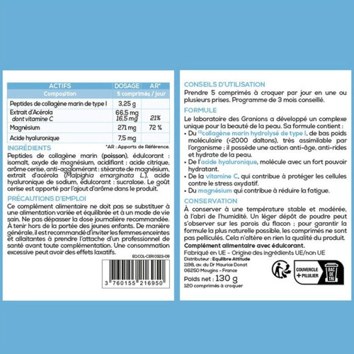 Collagène+ Beauté 120 Comprimés à Croquer Goût Cerise