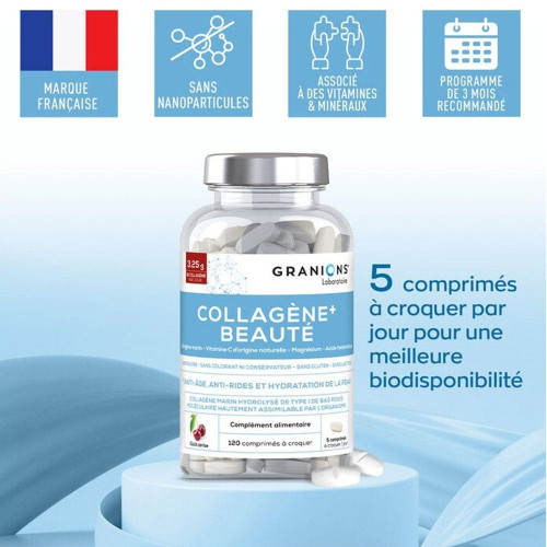 Collagène+ Beauté 120 Comprimés à Croquer Goût Cerise
