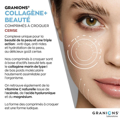 Collagène+ Beauté 120 Comprimés à Croquer Goût Cerise